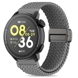 Koazon Braided Stretchy Nylon Magnetic Clasp Watch Band Compatible with Coros Pace 3/Pace Pro Smartwatch,Soft Elastic Adjustable Quick Release Sport Strap for Coros Apex 2 Pro/Pro/46mm Women Men