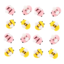 DOITOOL 24Pcs Decorative Felt Bees for DIY Crafts Small Wool Felt Bee Embellishments for Clothing and Accessories for Theme Shower Decorations