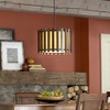 allen + roth 17.75-in W Pecan Standard Pendant Light with