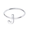 AOEDEJ 925 Sterling Silver Stackable Initial Letter Rings Capital Letter