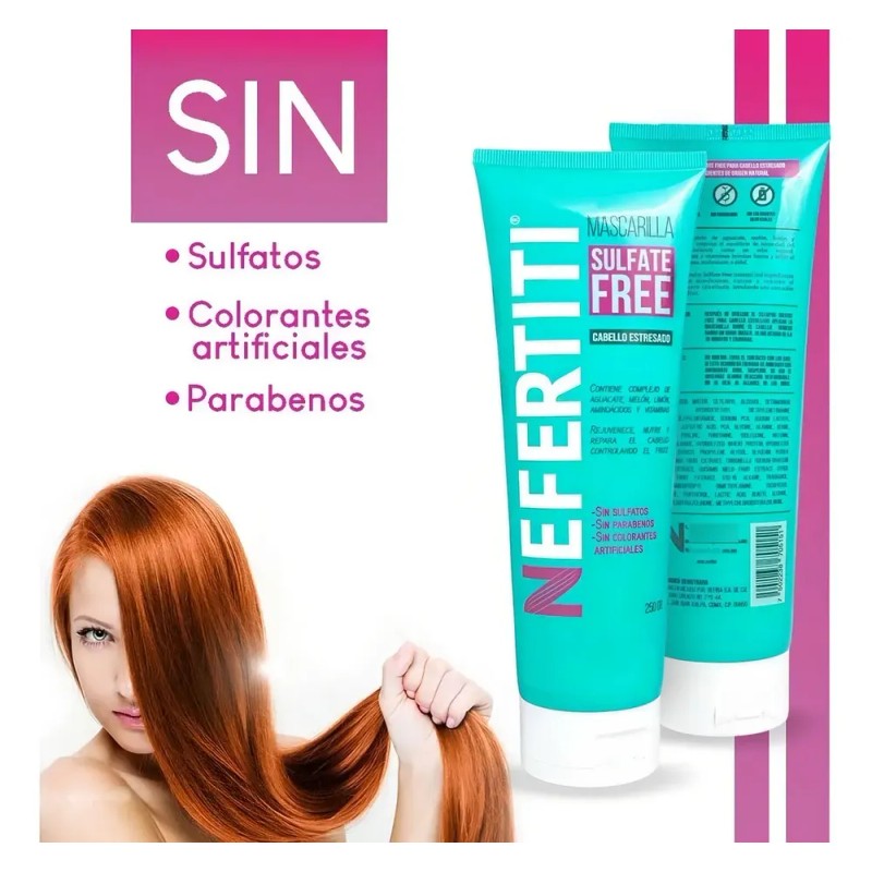 Nefertiti Shampoo Y Mascarilla Sulfate Free Cabello Dañado