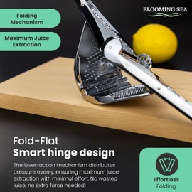 Blooming Sea Lemon Squeezer - Compact & Heavy-Duty Citrus Press Juicer with Ergonomic Handle & Built-in Filter, Premium Quality Manual Squeezer for Lime & Lemons.