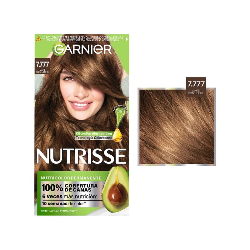 Tinte para cabello Garnier Nutrisse 7.777 café con leche