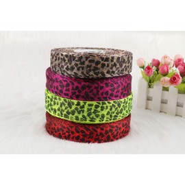 YYCRAFT Animal Leopard Print Organza Ribbon, 100 Yard x 1 Inch for Gift Package Wrapping, Hair, Wedding, Party Decoration,Tan Leopard