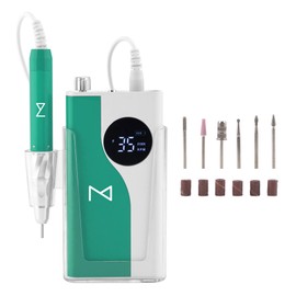 M - Ying Yang Brushless Nail Drill - 35K RPM Wireless Powerhouse, 85w, Aluminum Alloy Shell, Ultra Quiet Operation for Smooth Precision Nail Art (Green)