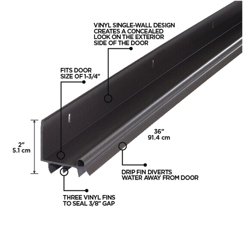 M-D Building Products 82578 36 in. Brown Vinyl L-Shape Screw-on