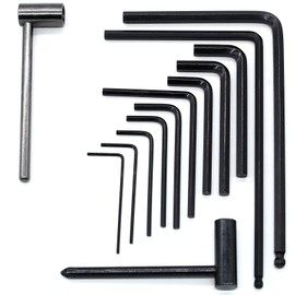 Uenhoy 13 Pcs Guitar Allen Wrench Set, Ball End Truss Rod Wrench 4mm & 5mm and Truss Rod Hex Box Wrench 7mm & 8mm, Guitar Allen Key Set for Nut Locking Screw Adjustment
