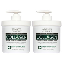 ADVANCED CLINICALS 2 PACK SET - CREMA CORPORAL COLAGENO RESCATE DE LA PIEL CON TE VERDE, ALOE VERA Y MANZANILLA 454GR/CU