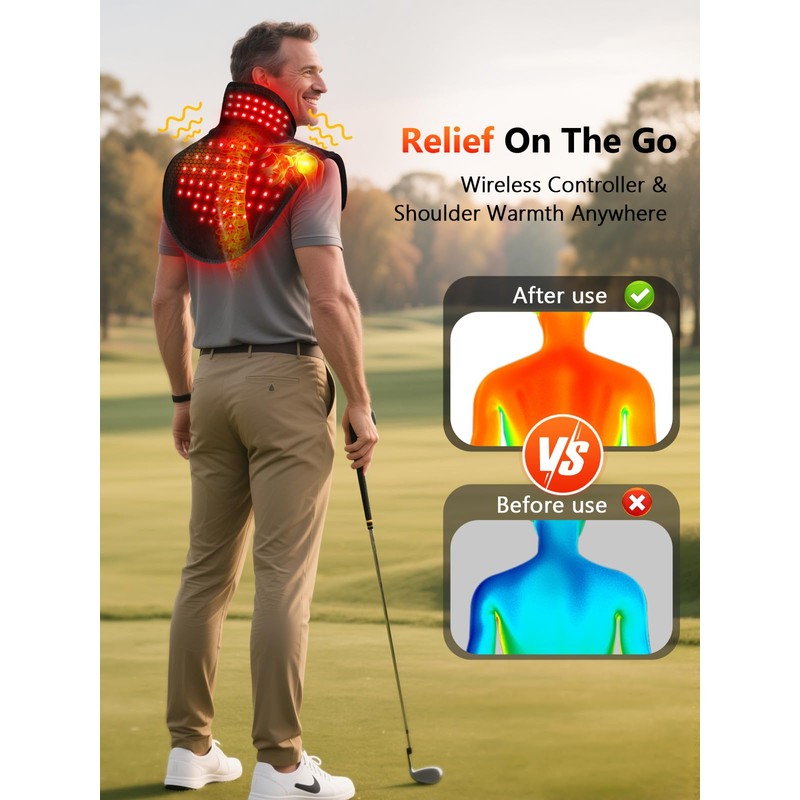 Red Light Therapy for Neck Shoulder with Heat & Massage,