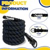 100% Polyester Climbing Rope with Hooks - Heavy Duty 1000LBS