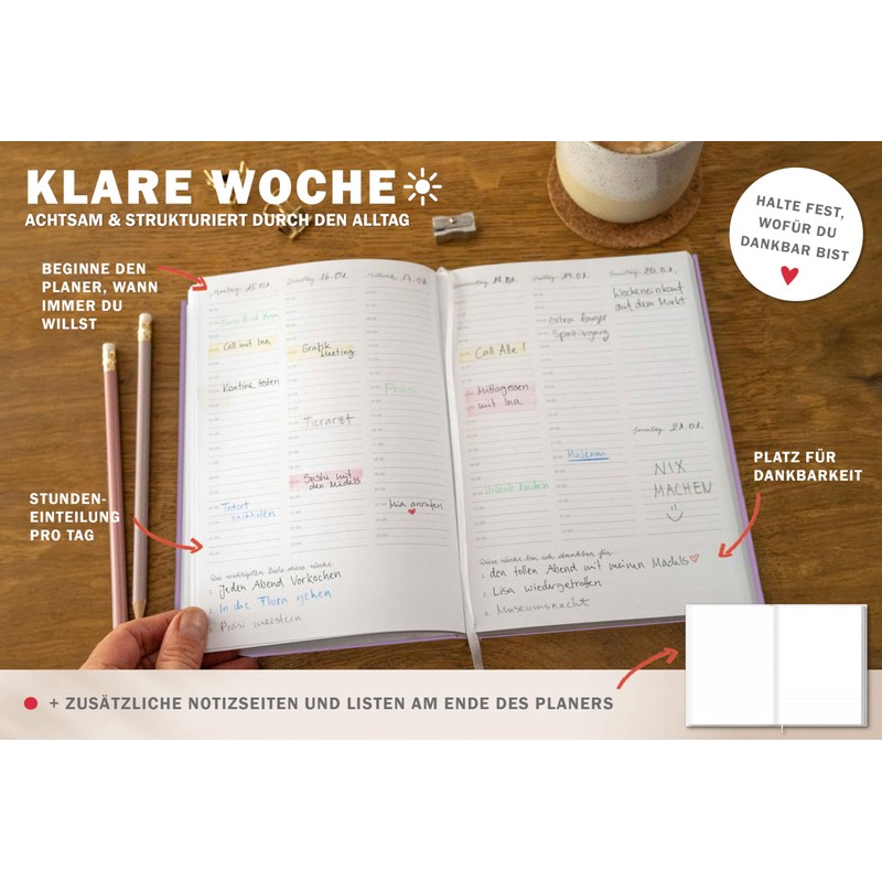 Eine der Guten A5 Diary - Undated Calendar, Softcover Weekly