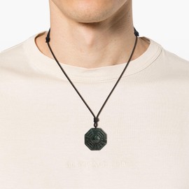 COAI Yin Yang Bagua Obsidian Pendant, Obsidian, Obsidian