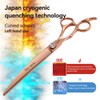 FOGOSP Professional Left Handed Curved Dog Grooming Scissors 8'' Downward