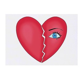 'Broken Heart' Temporary Tattoo - Water Resistant, Skin-Safe, Non-Toxic Transfer (TO00062607)