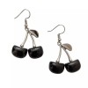 Handmade Cute Simple Black Cherry cherries Resin Drop Dangle earrings