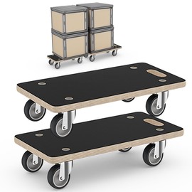 Wood Platform Dolly 4 Wheels Heavy Duty Furniture Mover Dolly 550 Lbs Capacity (2)
