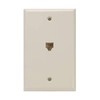 Leviton Standard Telephone Wall Jack, 6P4C, Screw Terminals, 40249-I, Ivory