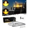 Partsam 5PCS Amber Torpedo Cab Marker Lights, Chrome Roof Running