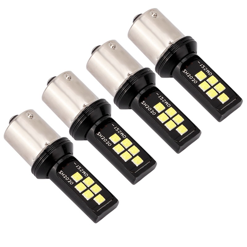 4pcs 12SMD LED White Lights Car Bulb Brake Stop Turn