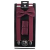 Bowties.jp scb00037 Bowtie & Pocket Square & Suspenders Set, Burgundy,