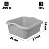 KADAX Washing Bowl 10 L, Plastic Washing Up Bowl, Rectangular