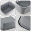 Bblina 12 Quarts Plastic Dish Pan, 4-Pack Rectangular Wash Basin