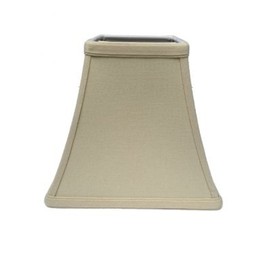 Upgradelights Beige Linen 12 Inch Square Bell Washer Lampshade Replacement 6x12x10 (Beige)