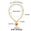 CLASSYZINT Red Heart Pendant Necklace for Women Chunky Chain Link
