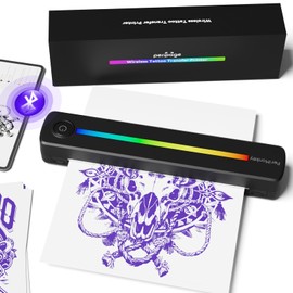PeriMonkey P91s Tattoo Stencil Printer, Tattoo Machine with Stencil Paper, Wireless Thermal Printer Design with AI App for Artist