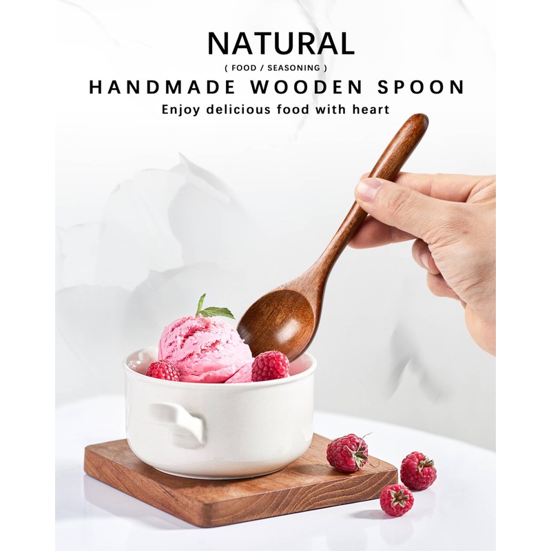 Hefild 7 PCS Wooden Spoons for Honey, 6.7 inch Small