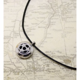 Soccer Boys/Girls Essential Oil Diffuser Necklace-Black Leather- 18-20"