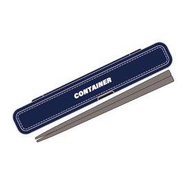 OSK CONTAINER HS-17 Cutlery Set, No Hassle Noise, Chopsticks Set, Navy, 7.1 inches (18 cm), Made in Japan, Dishwasher Safe, Chopsticks Case, Thin, Antibacterial, Stylish, Cute, Simple, Unisex, Kids,