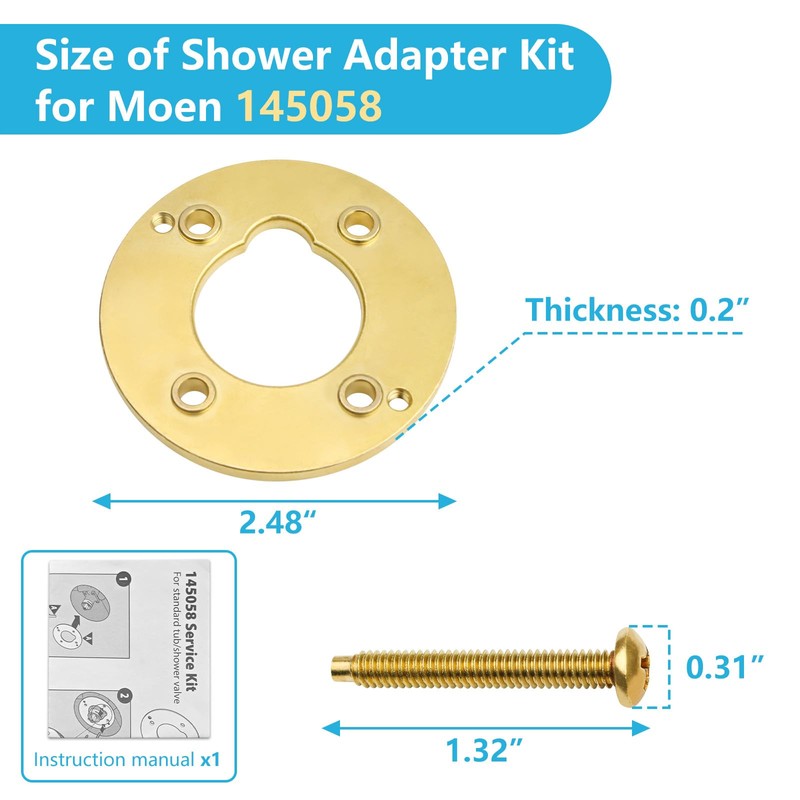 145058 Shower Adapter Kit Replacement for Moen 145058 Part Converts