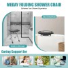 Dsuwazu Folding Shower Chair SeatHeight Adjustable Shower Chair SeatStainless Eligi