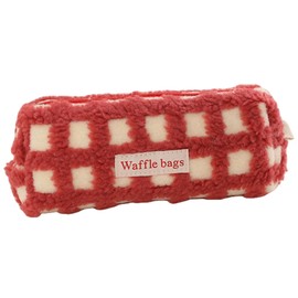 Gachi no Wave Pencil Case, Pen Case, Waffle Pattern, FudeBako Cosmetic Pouch, Boa Waffle Pen Case