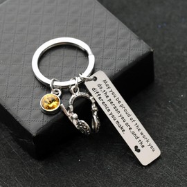 SEIRAA Dispatcher Gifts Thin Gold Line Gift 911 Operators Dispatcher Appreciation Gift Keychain EMT Medical Alerts Jewelry (Dispatcher Keychain)