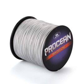 Procean 100% PE 4 & 8 Strands Braided Fishing Line, 6-300 LB Sensitive Braided Lines, Super Performance and Cost-Effective (Grey, 200LB(90Kg) 0.75mm-328Yds(8Strands))