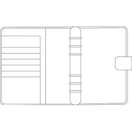 Chronoplan 50108 nachfüllbarer Terminplaner / Organizer / Terminkalender Mappe aus Kunstleder (Format Midi (150 x 190 mm) mit Lasche, Ringbuch, ohne Kalendarium) schwarz