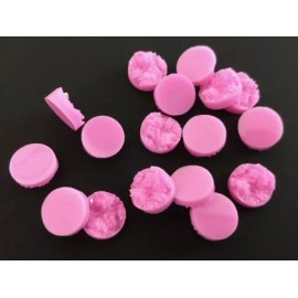 Unbranded 10 pcs Druzy Resin Embellishment Cabochons Bubble Gum Pink 12mm Diameter  Circle