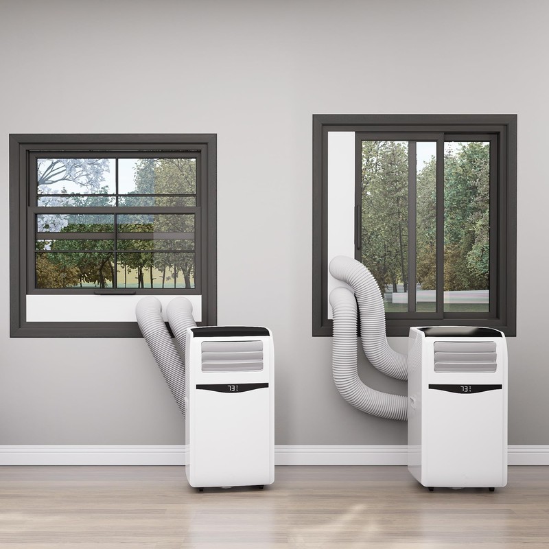 Chiligent Dual Hose Portable Air Conditioner Window Kit, 5.9" Diameter