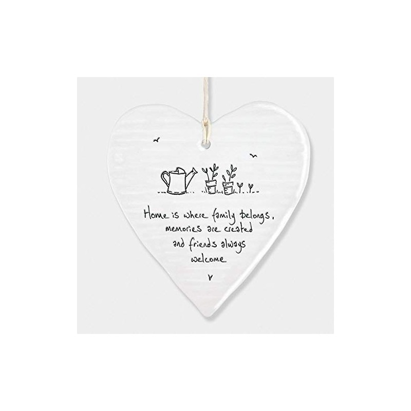 East Of India Hanging Heart Gift Home is where family