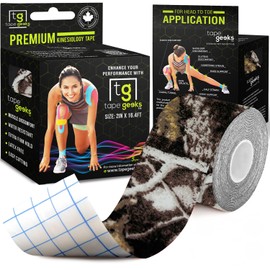 TapeGeeks Kinesiology Tape Physio Tape Bandage Tape Kinesiology Tape Roll Kinesiology Tape for Face Medical Tape for Skin Dynamic Tape