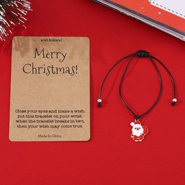 Christmas Bracelet for Girls Women - Christmas Charm Bracelet with Merry Christmas Card, Xmas Gifts Ideas for Christmas Stockings Filler, Present Jewellery Gifts with Christmas Elements, Santa Claus