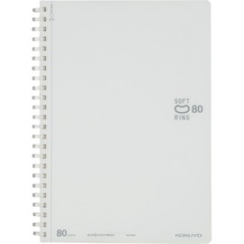 Kokuyo SV338W-W Notebook, Soft Ring, 80 Sheets, A5, Plain, White