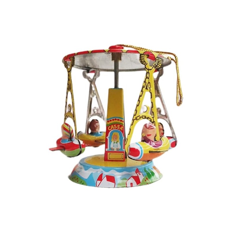 O012 Tin Toy Ornament Carousel Merry Go Round Christmas Tree