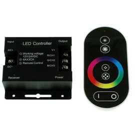 RGB RF Touch Controller Remote Black + 6Key Remote Control 12...24V 18A