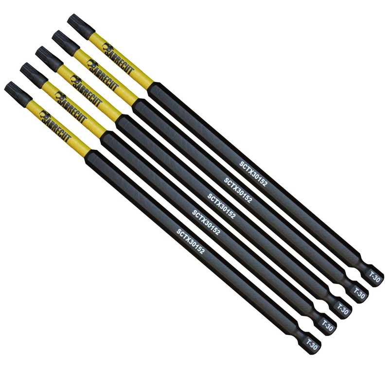 5 x SabreCut SCTX30152_5 152mm T30 TX30 Magnetic Impact Screwdriver