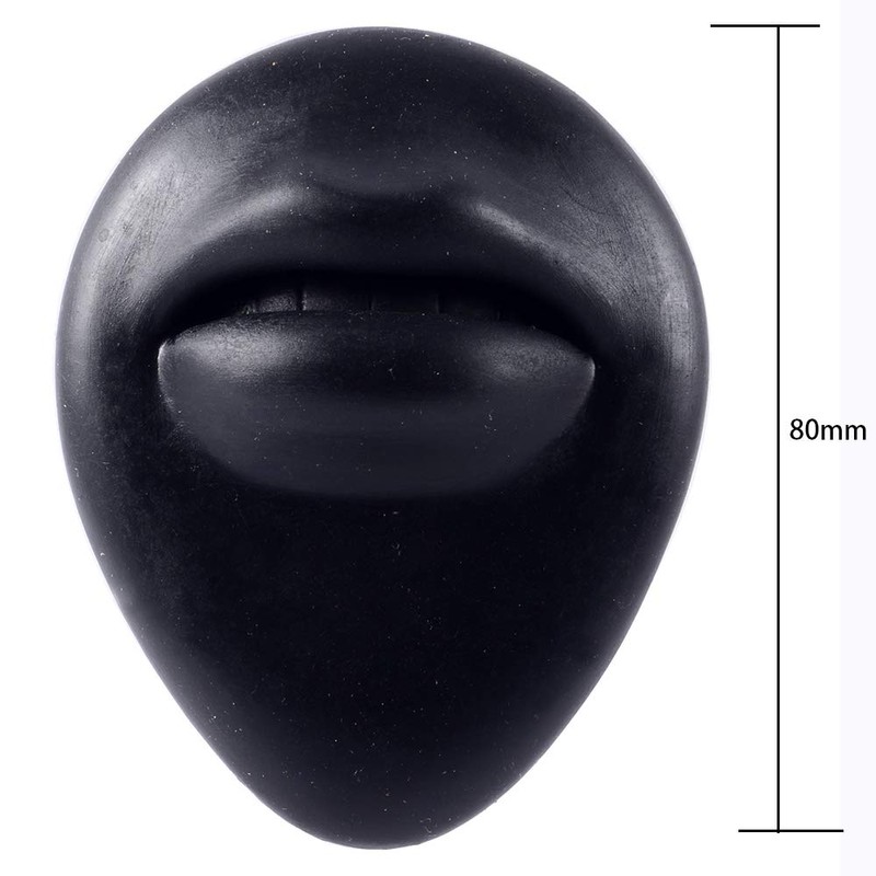 Black Soft Silicone Human Ear Mouth Eye Tongue Navel Model