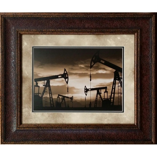 PUMP JACKS IN MOTION - AMERICAN ART - DOUBLE MAT