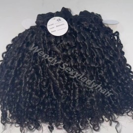 14a Grade Human Hair Bundles Bone Straight Original Burmese Curly Human Hair Wigs Bundles Supplierstyle: pixie curly, color: Black, Stretched Length: 12 inches
